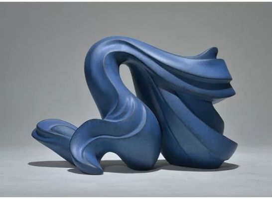 Gray Blue Resin Art Sculpture Abstract Indoor Floor Statues  Square Indoor Table Decoration
