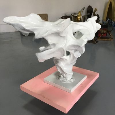 Small Outdoor Abstract Sculpture White Abstract Marble Sculpture Gifts Cabinet Display